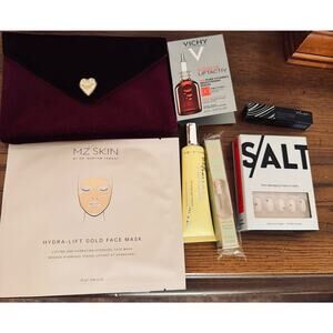 IPSY Glambag Lot & Bag Skin care Rodial Plume Lash Serum Salt Nails MZ Mask
